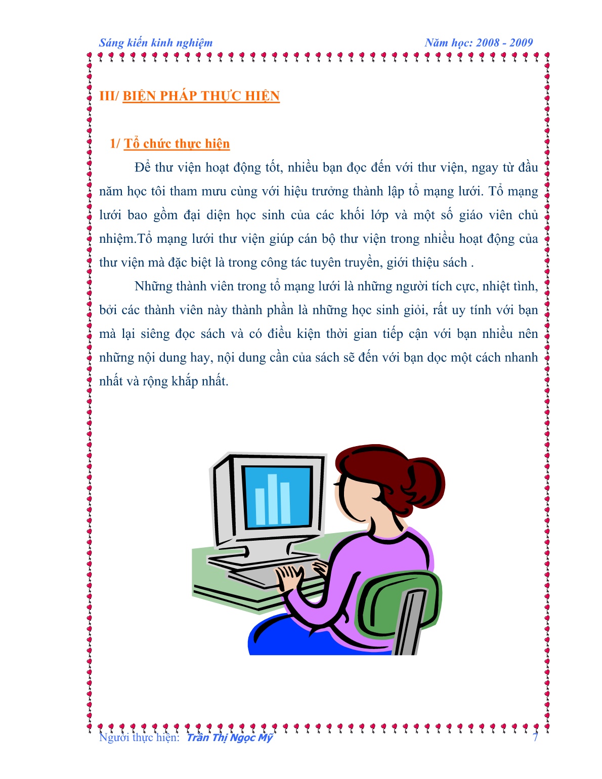 Sáng kiến kinh nghiệm Một số giải pháp thu hút bạn đọc đến với thư viện trang 7