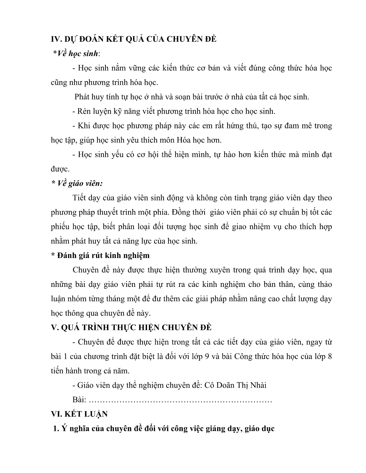 Sáng kiến kinh nghiệm Rèn luyện kỹ năng viết đúng công thức hóa học và phương trình hóa học cho học sinh THCS trang 9