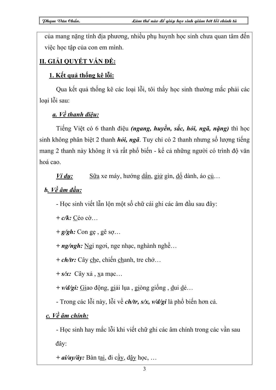 Sáng kiến kinh nghiệm Làm thế nào để giúp học sinh giảm bớt lỗi chính tả trang 3 Sáng kiến kinh nghiệm Làm thế nào để giúp học sinh giảm bớt lỗi chính tả trang 3