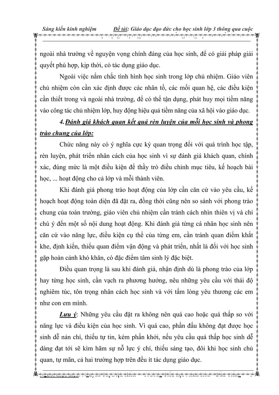 SKKN Giáo dục đạo đức cho học sinh Lớp 3 thông qua cuộc vận động Học tập và làm theo tấm gương đạo đức Hồ Chí Minh trang 5 SKKN Giáo dục đạo đức cho học sinh Lớp 3 thông qua cuộc vận động Học tập và làm theo tấm gương đạo đức Hồ Chí Minh trang 5