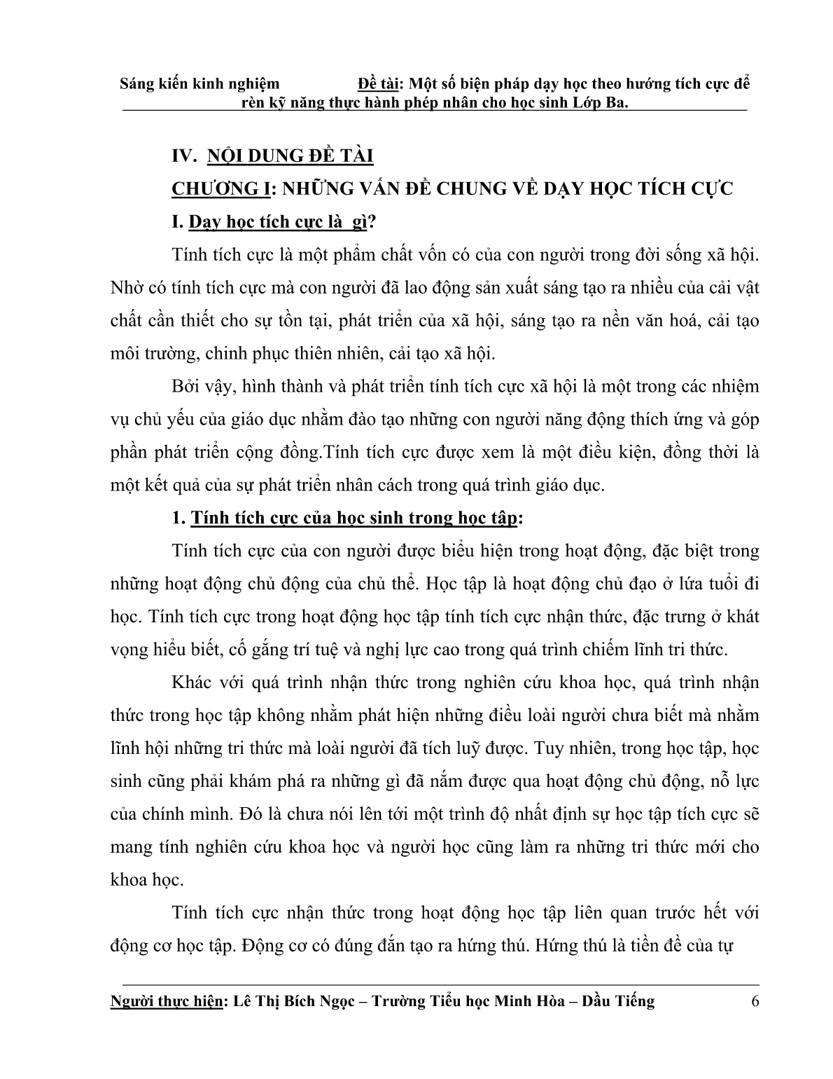 SKKN Một số biện pháp dạy học theo hướng tích cực để rèn kỹ năng thực hành phép nhân cho học sinh Lớp 3 trang 6 SKKN Một số biện pháp dạy học theo hướng tích cực để rèn kỹ năng thực hành phép nhân cho học sinh Lớp 3 trang 6