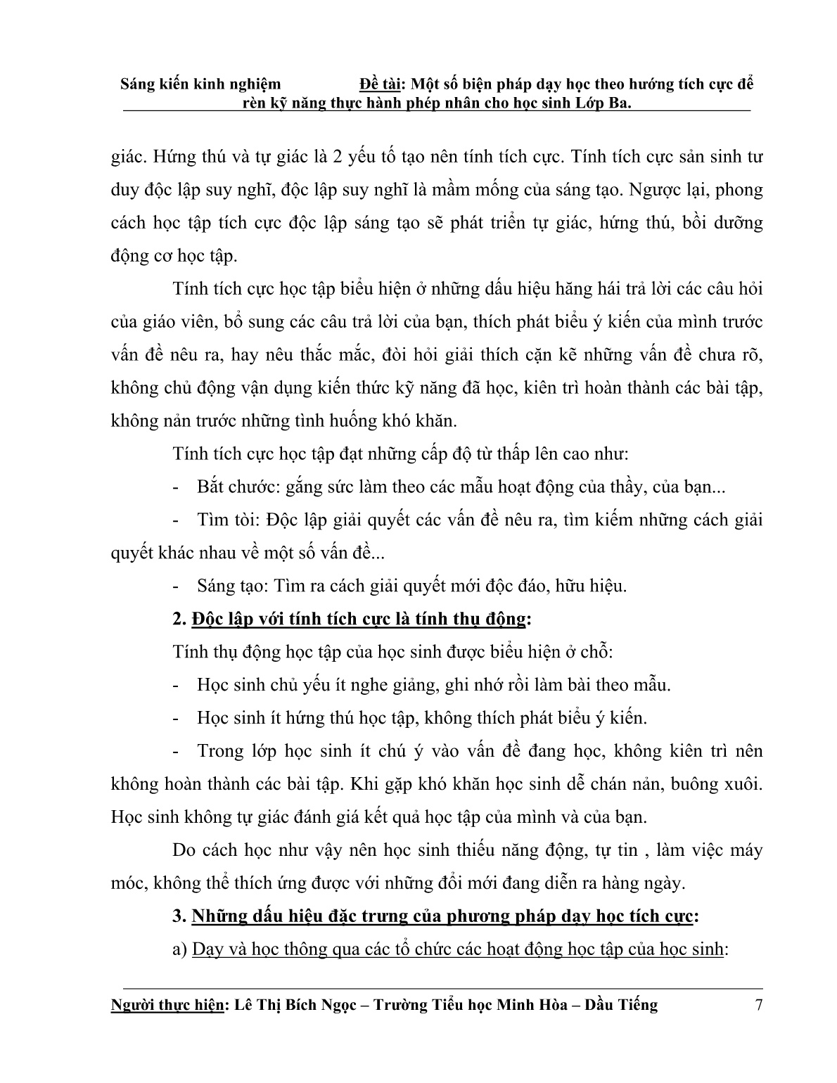 SKKN Một số biện pháp dạy học theo hướng tích cực để rèn kỹ năng thực hành phép nhân cho học sinh Lớp 3 trang 7 SKKN Một số biện pháp dạy học theo hướng tích cực để rèn kỹ năng thực hành phép nhân cho học sinh Lớp 3 trang 7