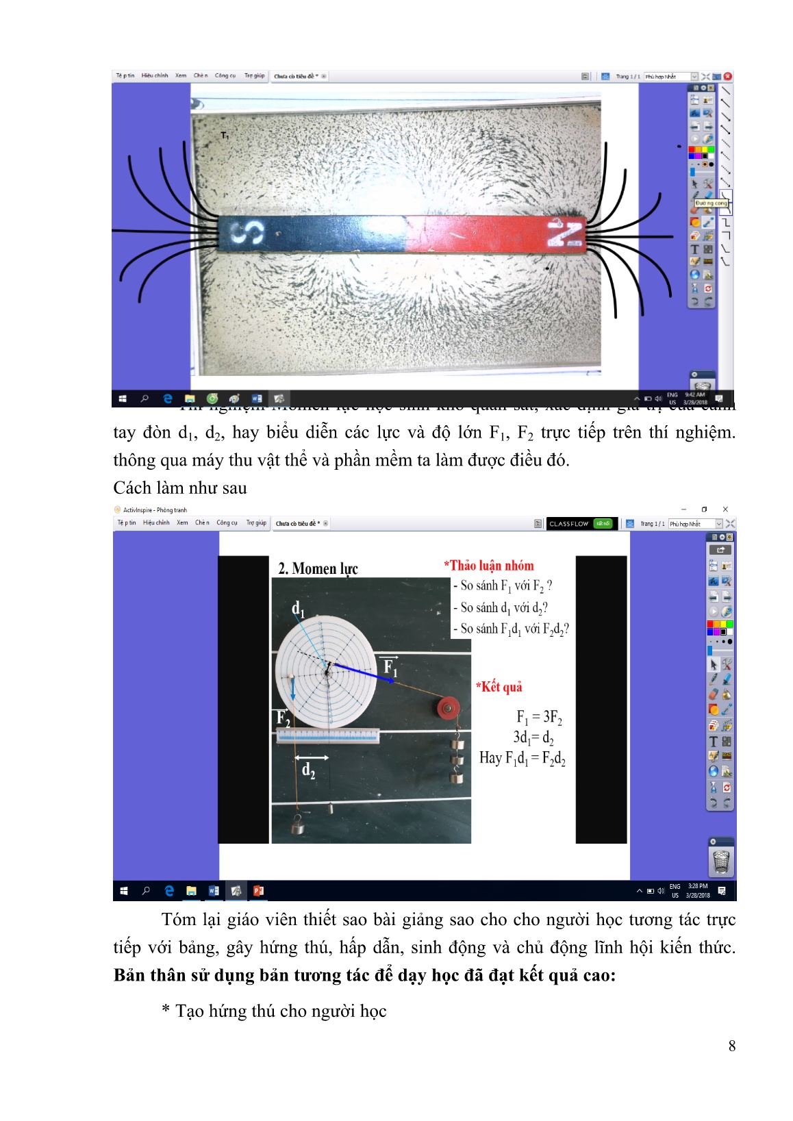 Mô tả Sáng kiến Một số thủ thuật sử dụng bảng tương tác thông minh trong bài giảng điện tử môn Vật lý ở Trường THPT Trung An trang 8