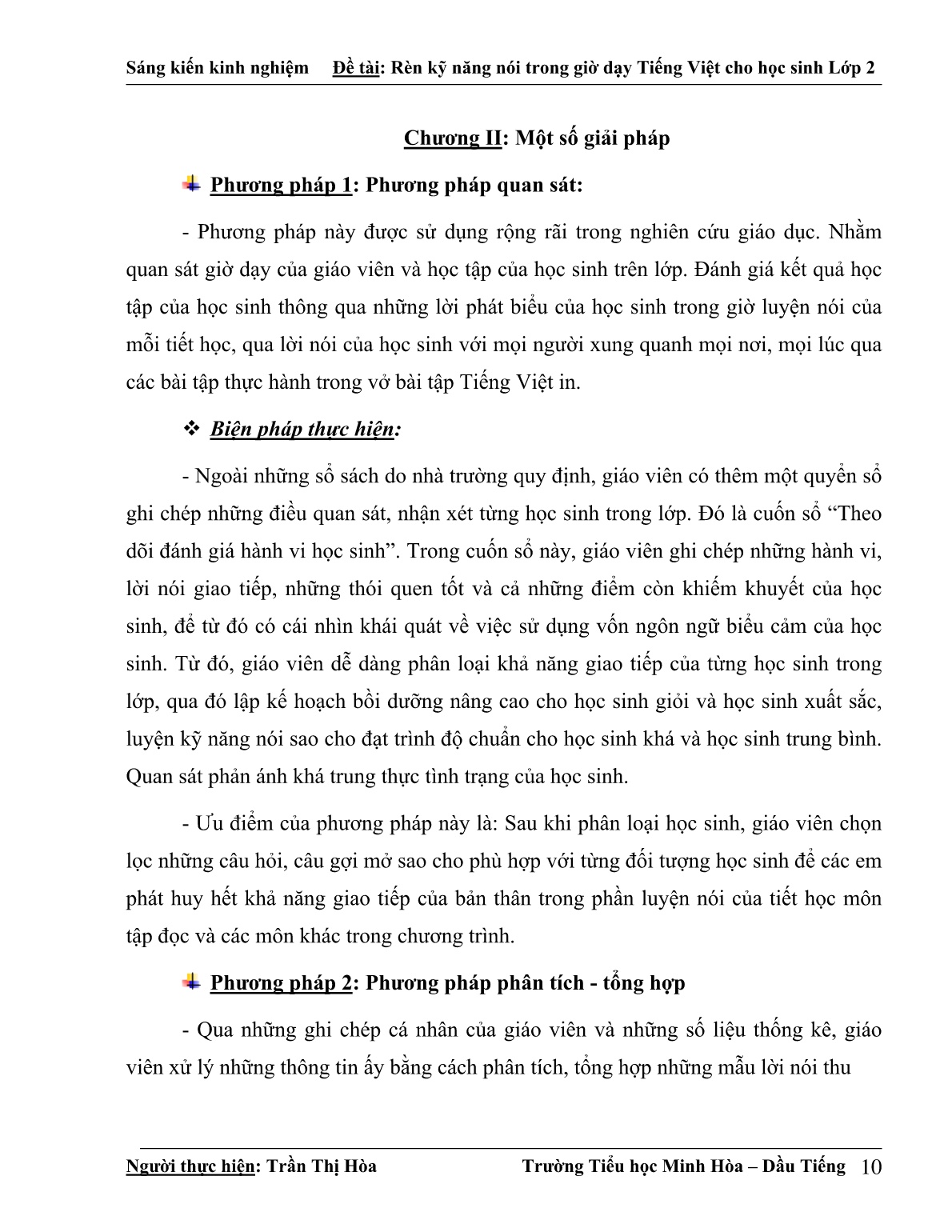 Sáng kiến kinh nghiệm Rèn kĩ năng nói trong giờ dạy Tiếng Việt cho học sinh Lớp 2 tại Trường Tiểu học Minh Hòa trang 10 Sáng kiến kinh nghiệm Rèn kĩ năng nói trong giờ dạy Tiếng Việt cho học sinh Lớp 2 tại Trường Tiểu học Minh Hòa trang 10