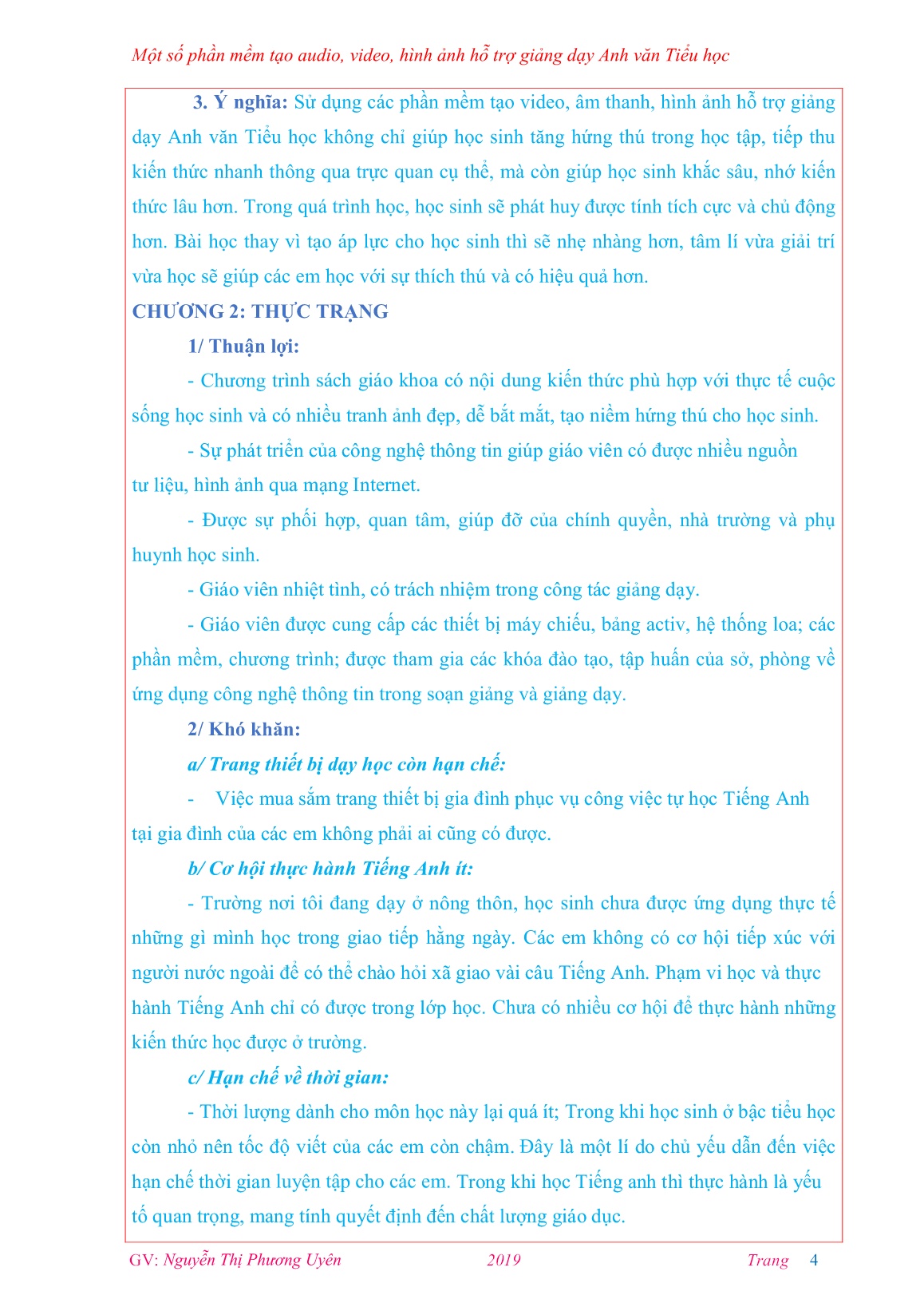 Sáng kiến kinh nghiệm Một số phần mềm tạo audio, video, hình ảnh hỗ trợ giảng dạy Anh văn Tiểu học trang 4