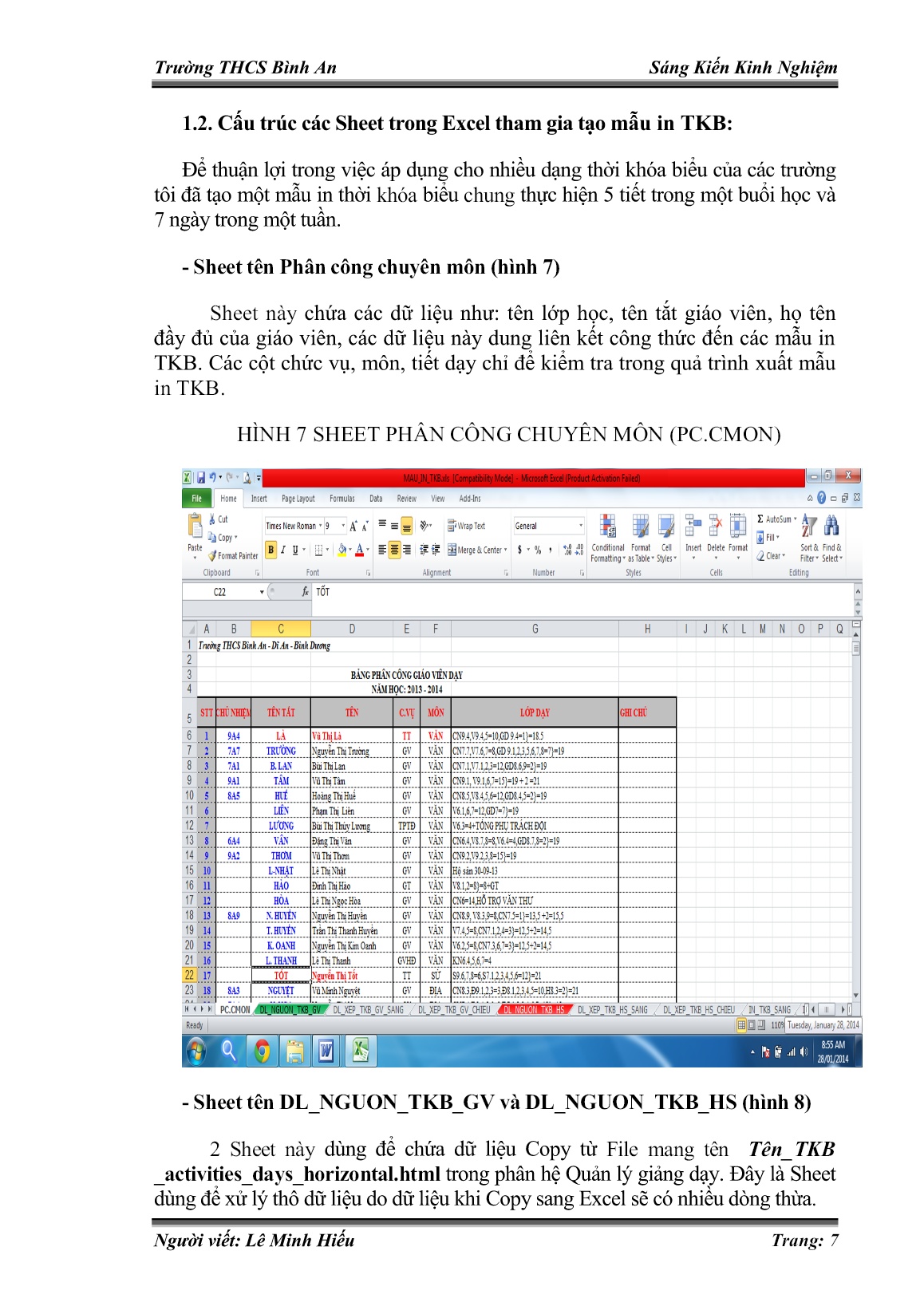 SKKN Ứng dụng phần mềm Excel thiết kế tiện ích chuyển đổi dữ liệu thời khóa biểu từ phân hệ quản lý giảng dạy trong phần mềm Vemis để tạo mẫu in thời khóa biểu trang 7 SKKN Ứng dụng phần mềm Excel thiết kế tiện ích chuyển đổi dữ liệu thời khóa biểu từ phân hệ quản lý giảng dạy trong phần mềm Vemis để tạo mẫu in thời khóa biểu trang 7