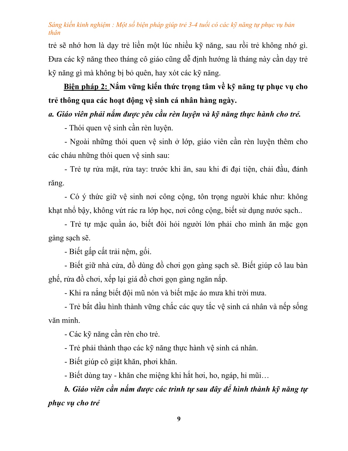 Sáng kiến kinh nghiệm Một số biện pháp giúp trẻ 3-4 tuổi có các kỹ năng tự phục vụ bản thân trang 9 Sáng kiến kinh nghiệm Một số biện pháp giúp trẻ 3-4 tuổi có các kỹ năng tự phục vụ bản thân trang 9