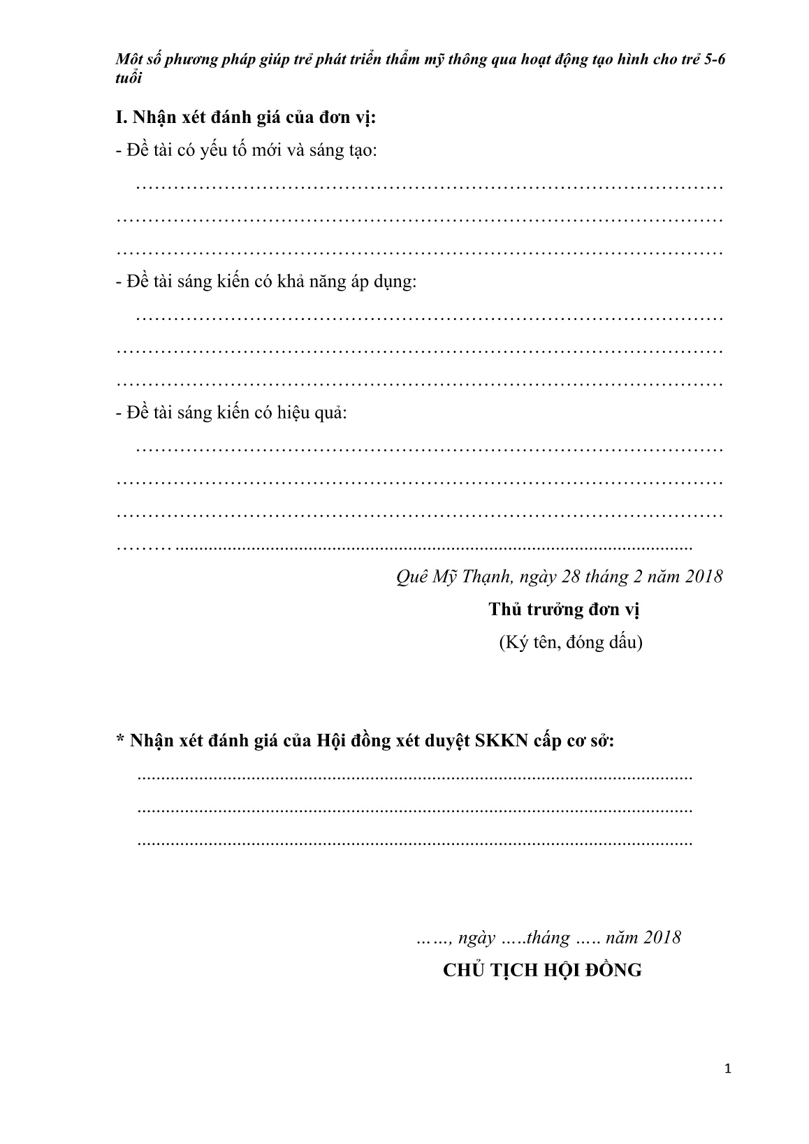 Sáng kiến kinh nghiệm Môt số phương pháp giúp trẻ phát triển thẩm mỹ thông qua hoạt động tạo hình cho trẻ 5-6 tuổi trang 1 Sáng kiến kinh nghiệm Môt số phương pháp giúp trẻ phát triển thẩm mỹ thông qua hoạt động tạo hình cho trẻ 5-6 tuổi trang 1