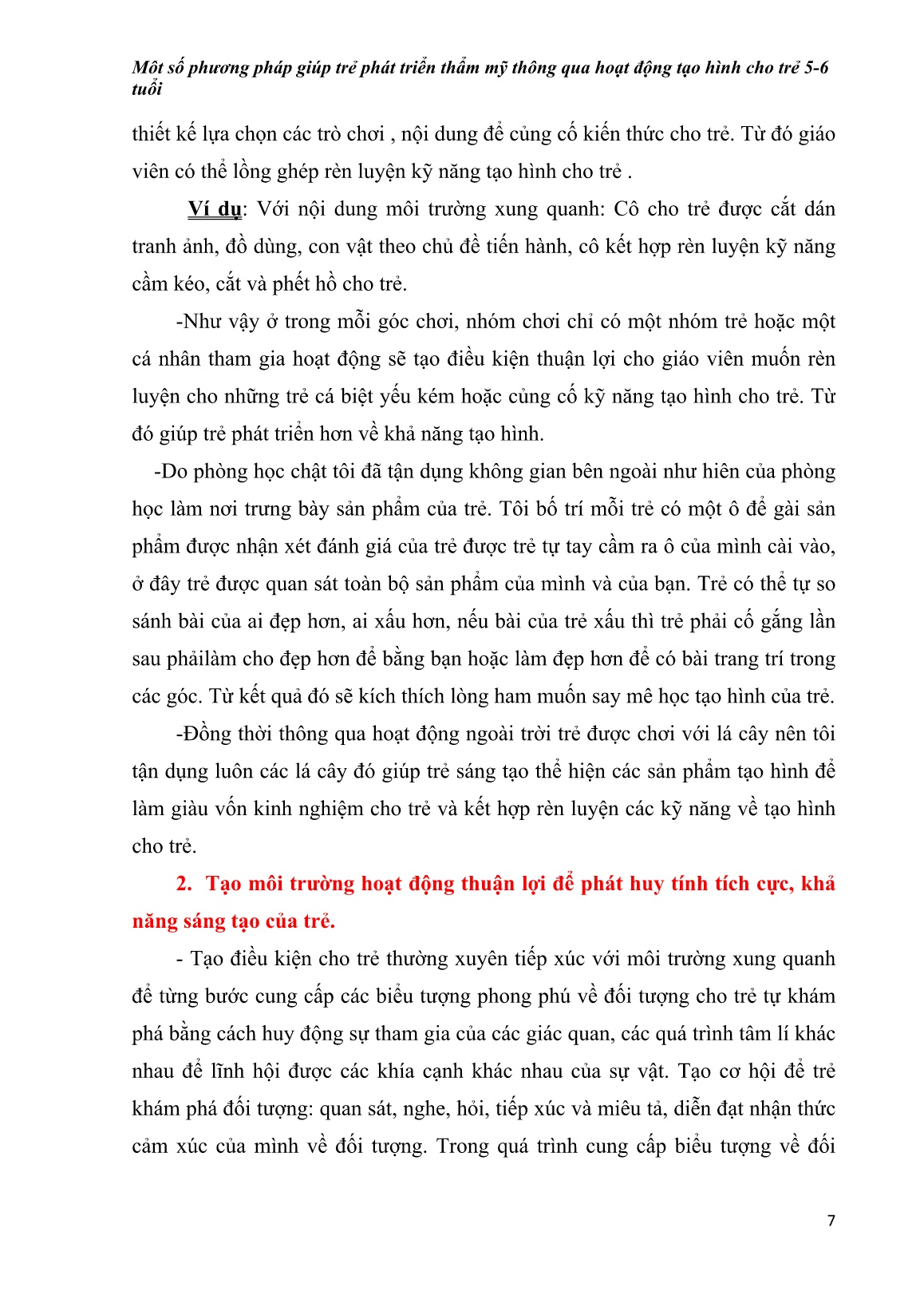 Sáng kiến kinh nghiệm Môt số phương pháp giúp trẻ phát triển thẩm mỹ thông qua hoạt động tạo hình cho trẻ 5-6 tuổi trang 7 Sáng kiến kinh nghiệm Môt số phương pháp giúp trẻ phát triển thẩm mỹ thông qua hoạt động tạo hình cho trẻ 5-6 tuổi trang 7