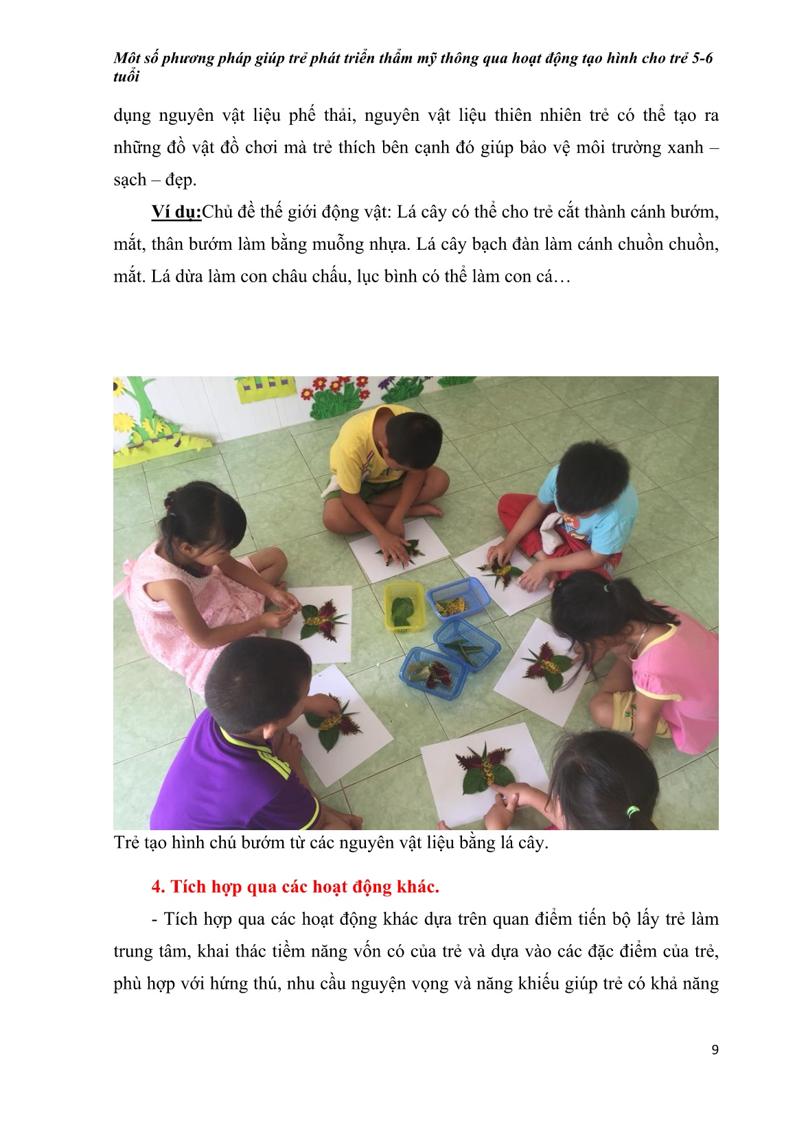 Sáng kiến kinh nghiệm Môt số phương pháp giúp trẻ phát triển thẩm mỹ thông qua hoạt động tạo hình cho trẻ 5-6 tuổi trang 9 Sáng kiến kinh nghiệm Môt số phương pháp giúp trẻ phát triển thẩm mỹ thông qua hoạt động tạo hình cho trẻ 5-6 tuổi trang 9