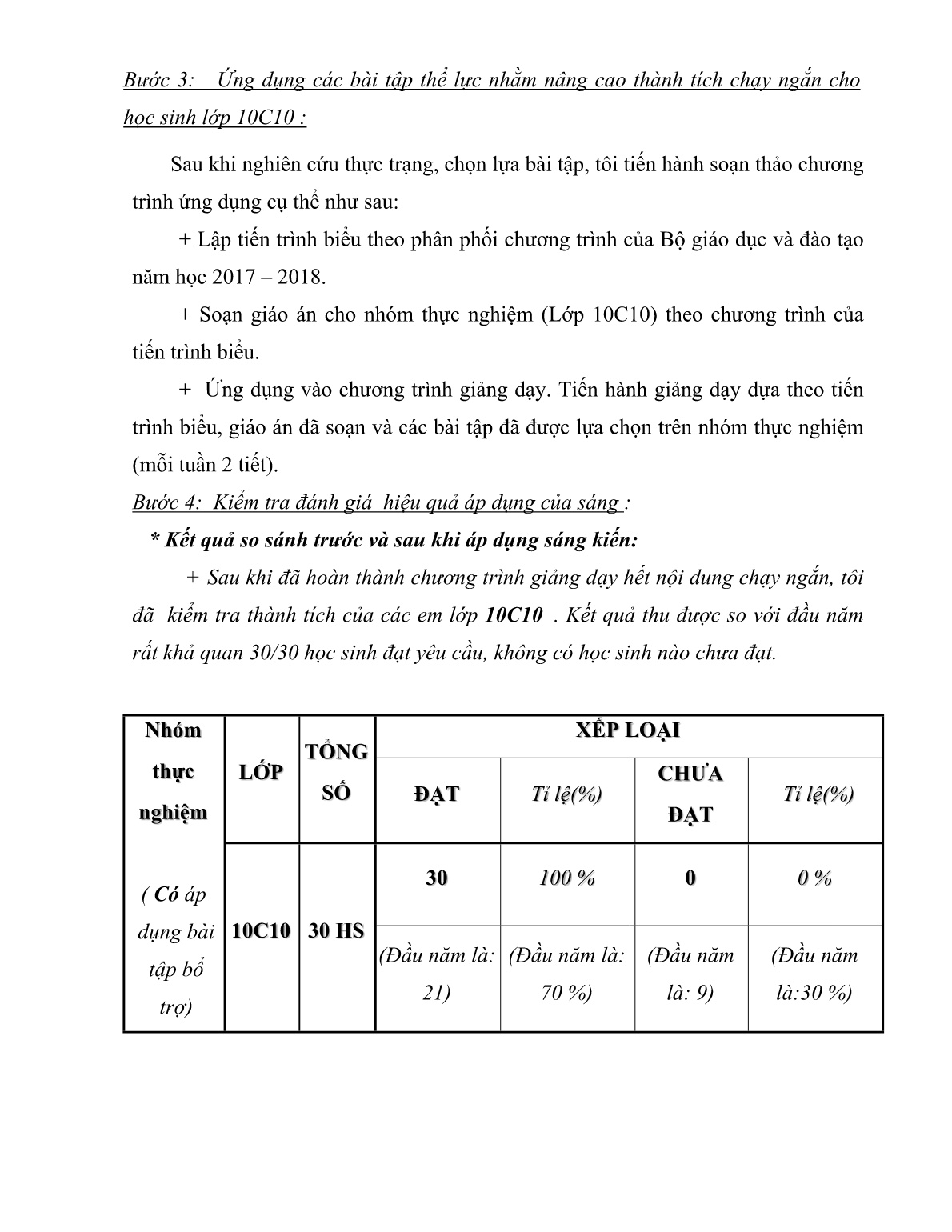 Mô tả Sáng kiến Ứng dụng một số bài tập thể lực nhằm nâng cao thành tích chạy ngắn cho học sinh Lớp 10c10 trường THPT Trung An năm học 2017-2018 trang 7