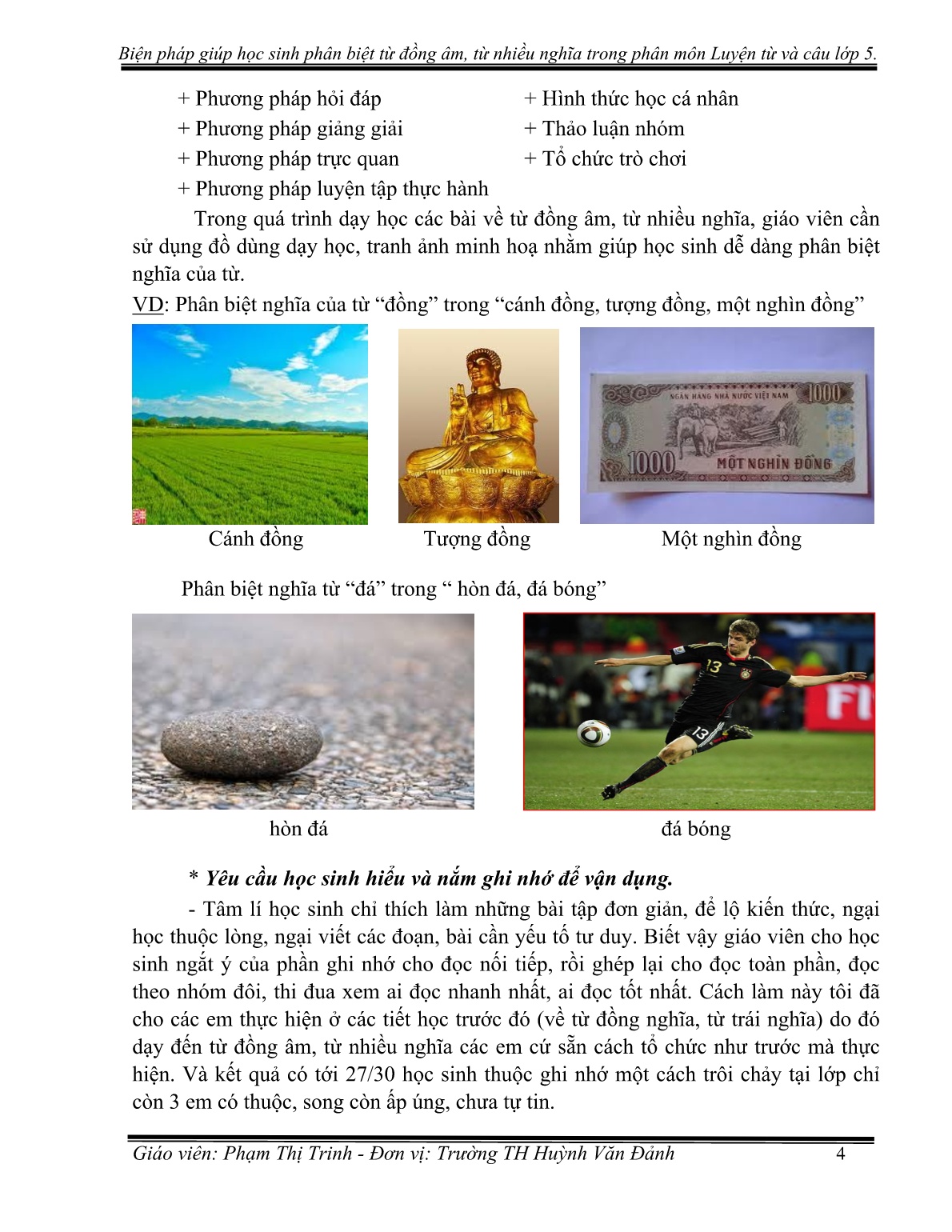 SKKN Biện pháp giúp học sinh phân biệt từ đồng âm, từ nhiều nghĩa trong phân môn Luyện từ và câu Lớp 5 trang 4 SKKN Biện pháp giúp học sinh phân biệt từ đồng âm, từ nhiều nghĩa trong phân môn Luyện từ và câu Lớp 5 trang 4