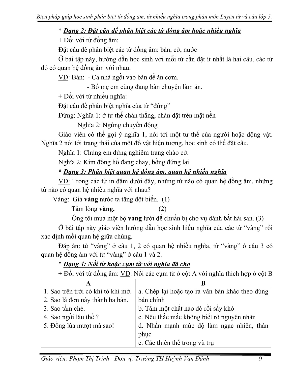 SKKN Biện pháp giúp học sinh phân biệt từ đồng âm, từ nhiều nghĩa trong phân môn Luyện từ và câu Lớp 5 trang 9 SKKN Biện pháp giúp học sinh phân biệt từ đồng âm, từ nhiều nghĩa trong phân môn Luyện từ và câu Lớp 5 trang 9