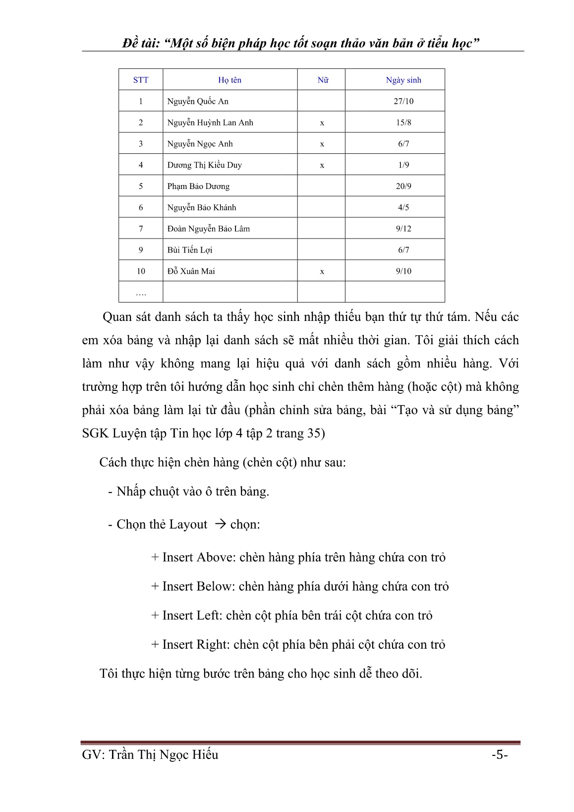 Sáng kiến kinh nghiệm Một số biện pháp học tốt soạn thảo văn bản ở tiểu học trang 5 Sáng kiến kinh nghiệm Một số biện pháp học tốt soạn thảo văn bản ở tiểu học trang 5