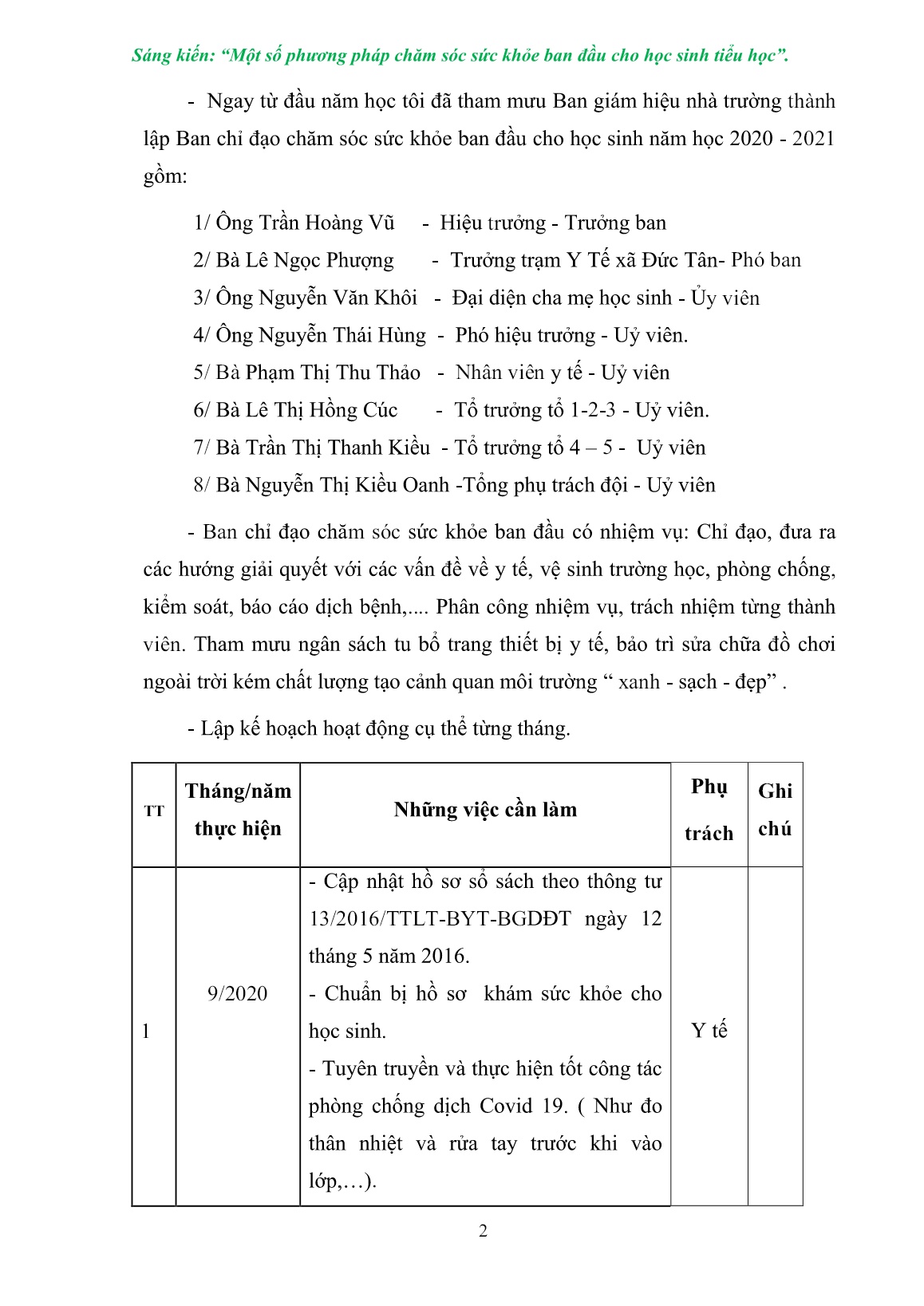 Sáng kiến kinh nghiệm Một số phương pháp chăm sóc sức khỏe ban đầu cho học sinh tiểu học trang 3 Sáng kiến kinh nghiệm Một số phương pháp chăm sóc sức khỏe ban đầu cho học sinh tiểu học trang 3