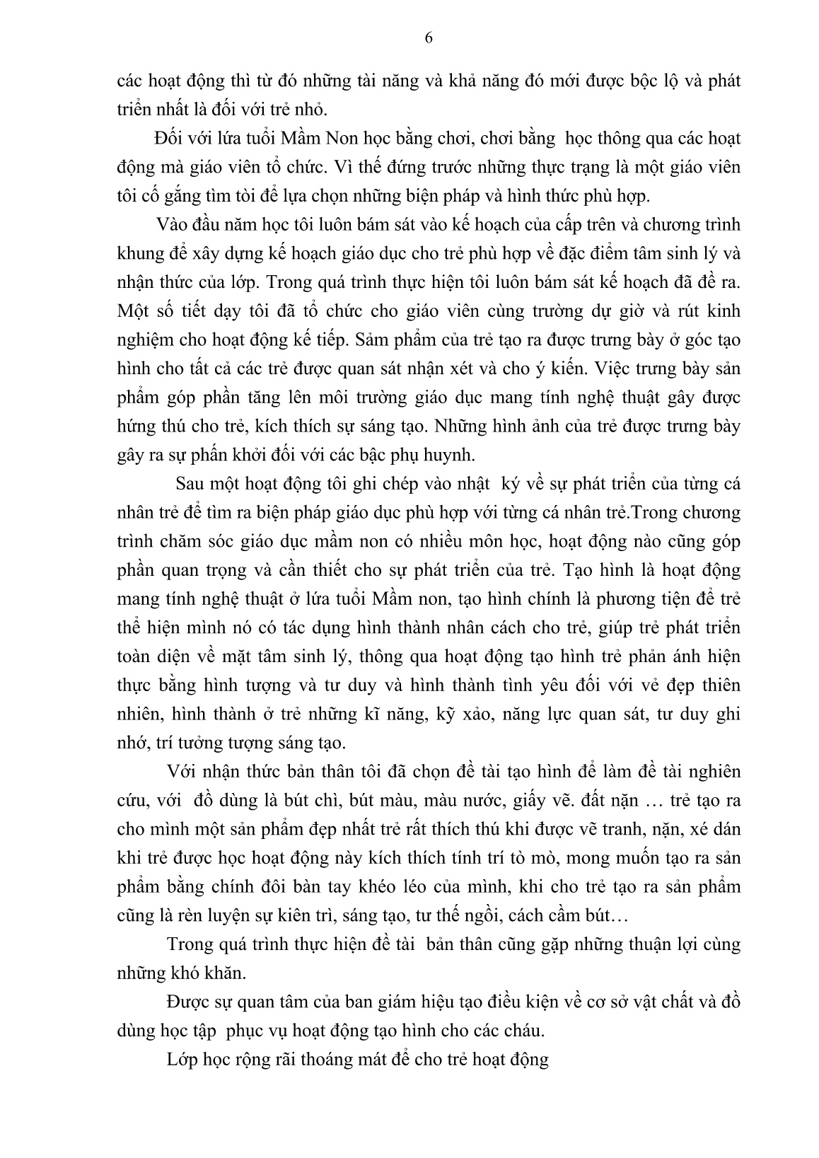 Sáng kiến kinh nghiệm Một số biện pháp nâng cao chất lượng hoạt động tạo hình cho trẻ 5-6 tuổi trang 6