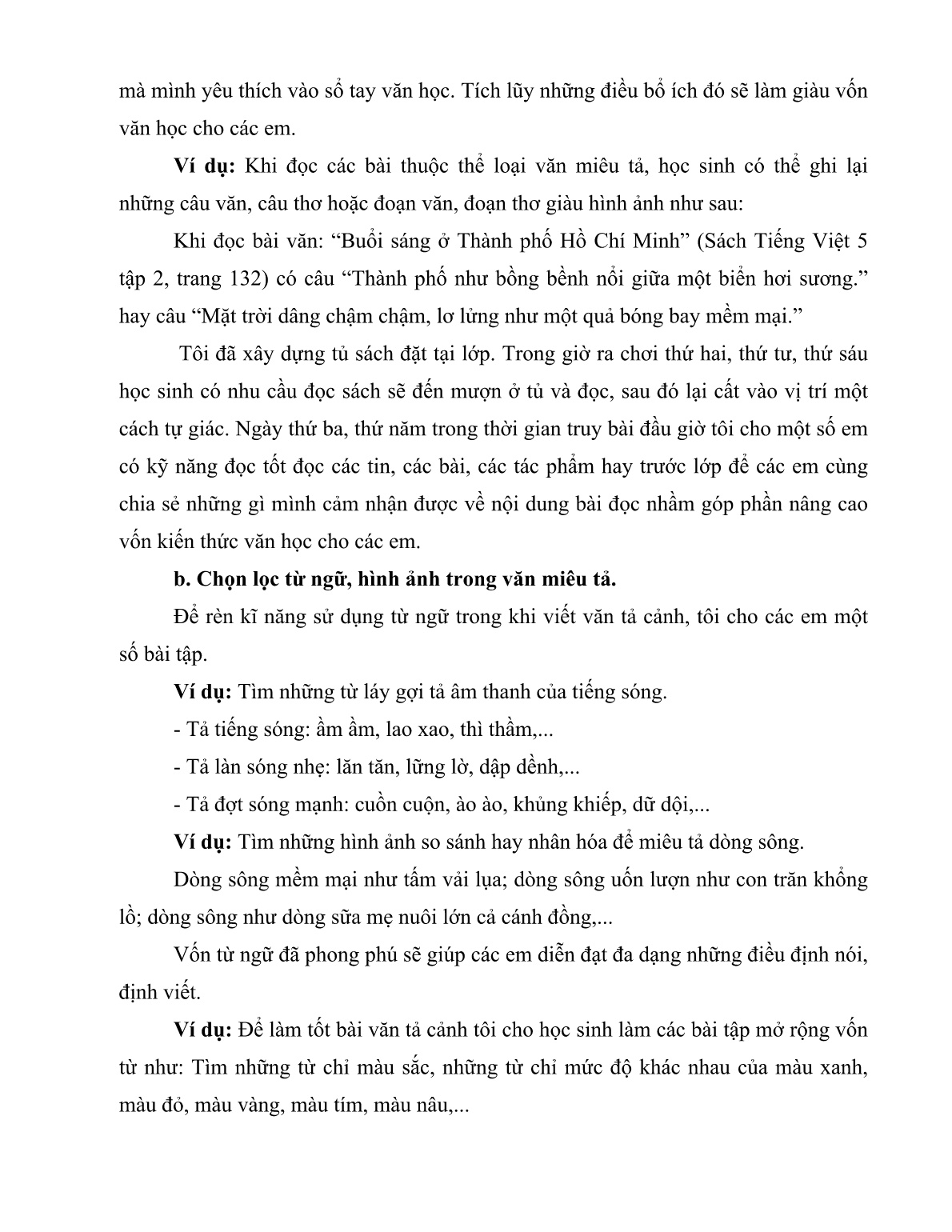 Sáng kiến kinh nghiệm Một vài kỹ năng rèn tập làm văn tả cảnh cho học sinh Lớp 5 trang 6 Sáng kiến kinh nghiệm Một vài kỹ năng rèn tập làm văn tả cảnh cho học sinh Lớp 5 trang 6