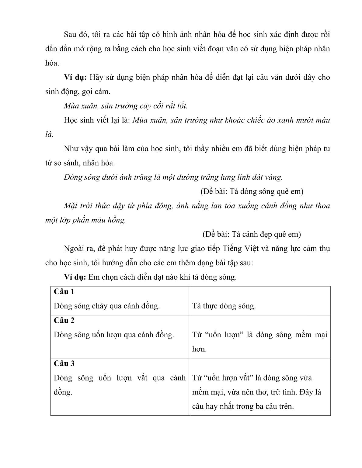 Sáng kiến kinh nghiệm Một vài kỹ năng rèn tập làm văn tả cảnh cho học sinh Lớp 5 trang 8 Sáng kiến kinh nghiệm Một vài kỹ năng rèn tập làm văn tả cảnh cho học sinh Lớp 5 trang 8