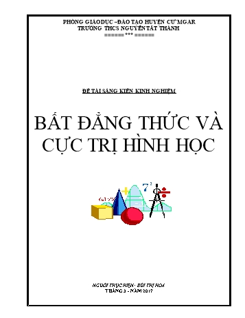 Sáng kiến kinh nghiệm Bất đẳng thức và cực trị hình học