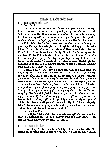 Sáng kiến kinh nghiệm Biện pháp nâng cao việc rèn chữ cho học sinh Lớp Một