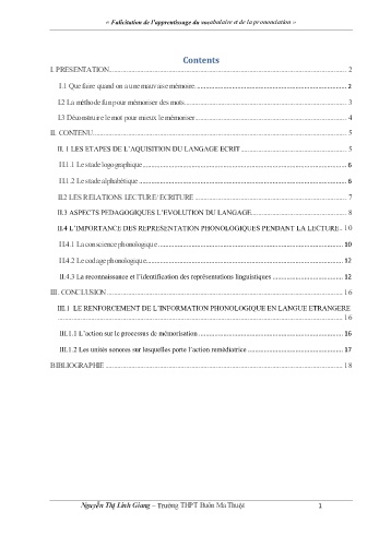 Sáng kiến kinh nghiệm Falicitation de l’apprentissage du vocabulaire et de la prononciation