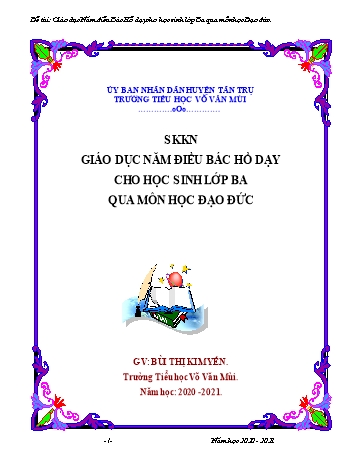 Sáng kiến kinh nghiệm Giáo dục Năm điều Bác Hồ dạy cho học sinh Lớp Ba qua môn học Đạo đức