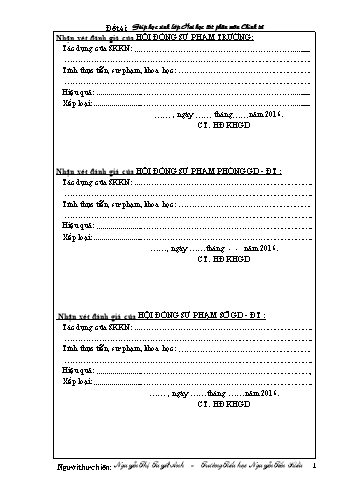 Sáng kiến kinh nghiệm Giúp học sinh Lớp Hai học tốt phân môn Chính tả