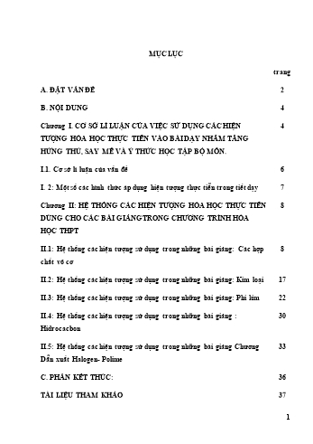 Sáng kiến kinh nghiệm Hóa học thực tiễn và thái độ học tập tích cực của học sinh