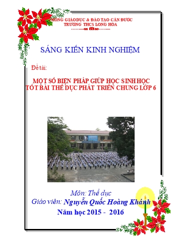 Sáng kiến kinh nghiệm Một số biện pháp giúp học sinh học tốt bài thể dục phát triển chung Lớp 6