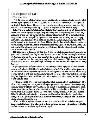 Sáng kiến kinh nghiệm Một số biện pháp giúp học sinh luyện từ , viết câu và làm văn tốt