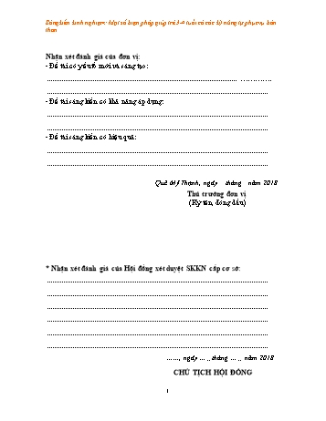 Sáng kiến kinh nghiệm Một số biện pháp giúp trẻ 3-4 tuổi có các kỹ năng tự phục vụ bản thân