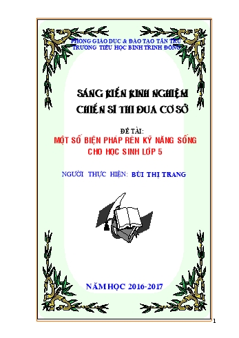 Sáng kiến kinh nghiệm Một số biện pháp rèn kỹ năng sống cho học sinh Lớp 5