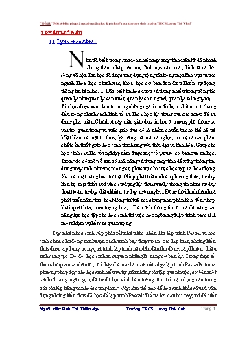 Sáng kiến kinh nghiệm Một số biện pháp tăng cường năng lực lập trình Pascal cho học sinh trường THCS Lương Thế Vinh