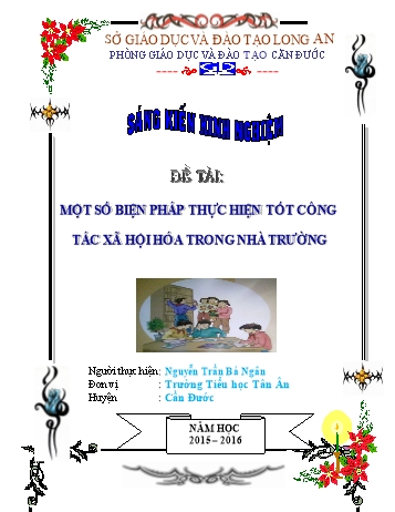 Sáng kiến kinh nghiệm Một số biện pháp thực hiện tốt công tác xã hội hóa trong nhà trường