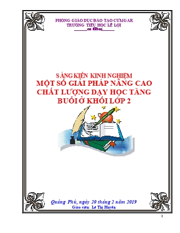 Sáng kiến kinh nghiệm Một số giải pháp nâng cao chất lượng dạy học tăng buổi ở Khối 2 trường Tiểu học Lê Lợi