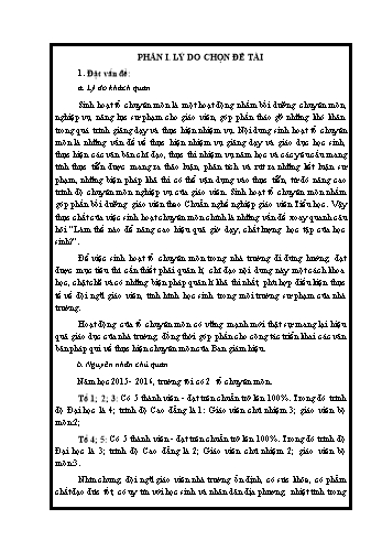 Sáng kiến kinh nghiệm Một số giải pháp nâng cao chất lượng sinh hoạt tổ chuyên môn trường tiểu học Ngô Quyền