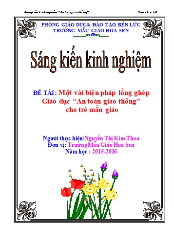 Sáng kiến kinh nghiệm Một vài biện pháp lồng ghép về giáo dục trật tự an toàn giao thông cho trẻ mẫu giáo