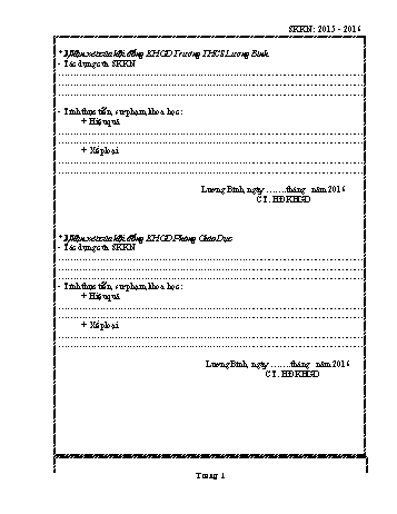 Sáng kiến kinh nghiệm Phương pháp bồi dưỡng học sinh giỏi về môn Điền Kinh