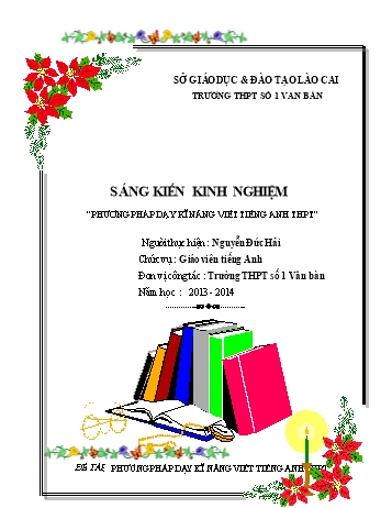 Sáng kiến kinh nghiệm Phương pháp dạy kĩ năng viết Tiếng Anh THPT