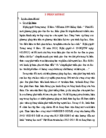 Sáng kiến kinh nghiệm Phương pháp tổ chức hình thức học tập cặp, nhóm trong dạy học Tiếng Anh