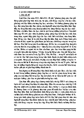 Sáng kiến kinh nghiệm Rèn luyện cho học sinh kỹ năng khai thác kênh hình sách giáo khoa Lịch sử 9