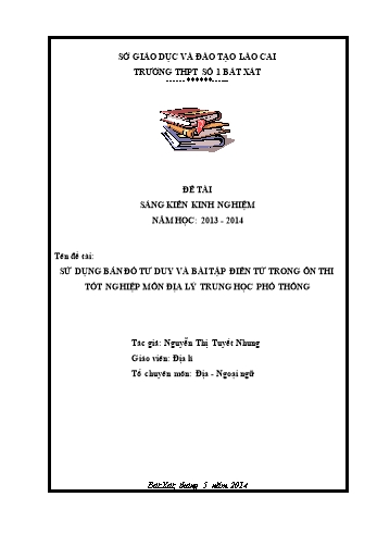 Sáng kiến kinh nghiệm Sử dụng bản đồ tư duy và bài tập điền từ trong ôn thi tốt nghiệp môn Địa lý trung học phổ thông