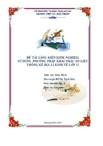 Sáng kiến kinh nghiệm Sử dụng phương pháp khai thác số liệu thống kê địa lí kinh tế Lớp 12