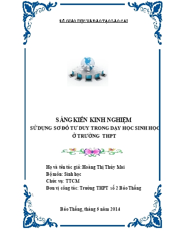 Sáng kiến kinh nghiệm Sử dụng sơ đồ tư duy trong dạy học Sinh học ở trường THPT