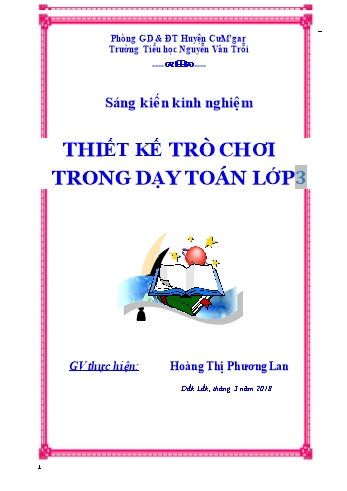 Sáng kiến kinh nghiệm Thiết kế trò chơi trong dạy học toán Lớp 3