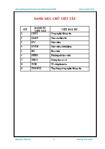 Sáng kiến kinh nghiệm Ứng dụng Công nghệ thông tin trong quản lý ở trường THCS