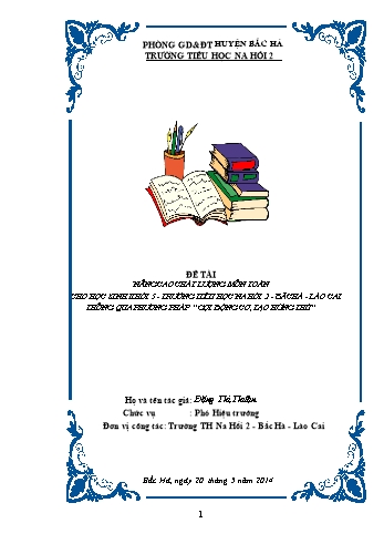 SKKN Nâng cao chất lượng môn Toán cho học sinh Lớp 5 trường Tiểu học Na Hối II thông qua phương pháp “ Gợi động cơ, tạo hứng thú