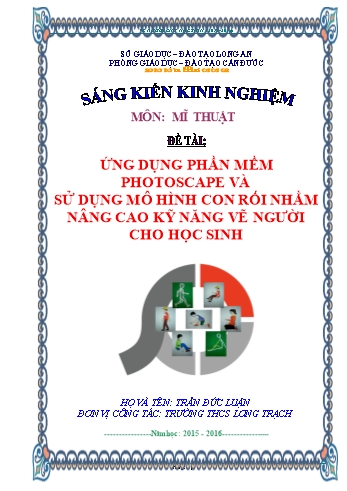 SKKN Ứng dụng phần mềm Photoscape và sử dụng mô hình con rối nhằm nâng cao kỹ năng vẽ người cho học sinh