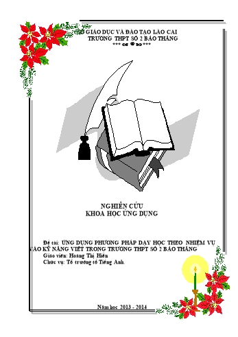SKKN Ứng dụng phương pháp dạy học theo nhiệm vụ vào kỹ năng viết trong trường THPT số 2 Bảo Thắng